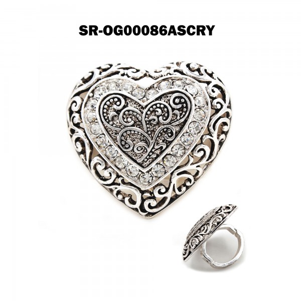 Scarf Ring - Rhinestone Paved Angel Charm - SR-OG00086ASCRY